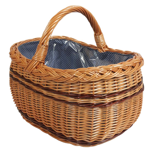 Einkaufskorb Handkorb Weide Korb gefüttert (43x32x23/38)