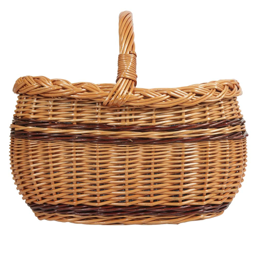 Einkaufskorb Handkorb Weide Korb gefüttert (43x32x23/38)