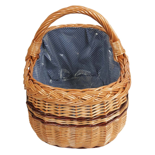 Einkaufskorb Handkorb Weide Korb gefüttert (43x32x23/38)