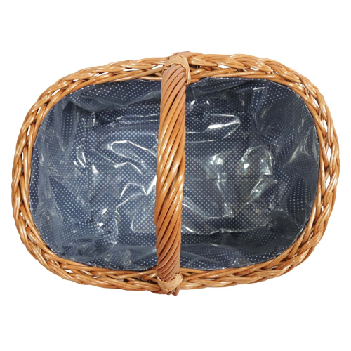 Einkaufskorb Handkorb Weide Korb gefüttert (43x32x23/38)