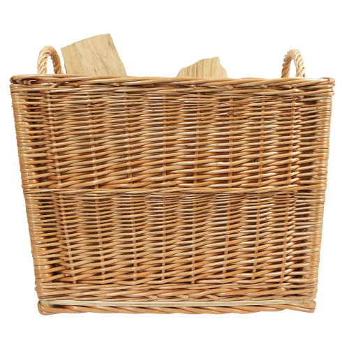 Holzkorb Kaminholzkorb Tragekorb Korb für Holz aus Weide (46x45x35/42)