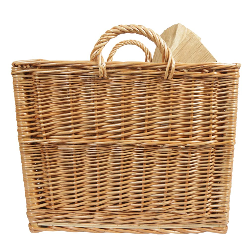 Holzkorb Kaminholzkorb Tragekorb Korb für Holz aus Weide (46x45x35/42)