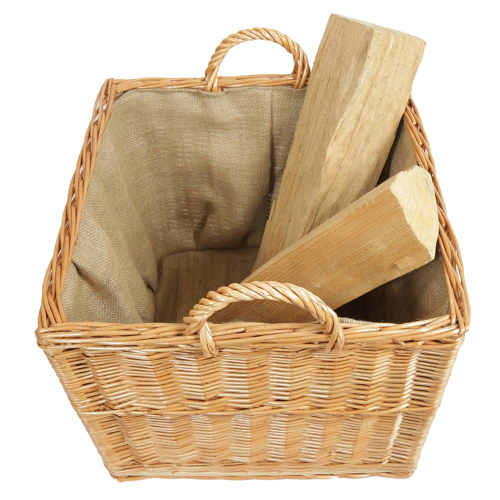 Holzkorb Kaminholzkorb Tragekorb Korb für Holz aus Weide (46x45x35/42)