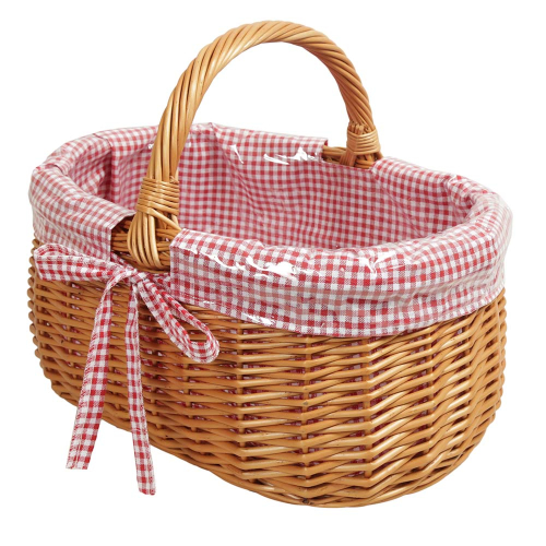 Einkaufskorb Handkorb Weide Korb gefüttert (45x35x22/35)