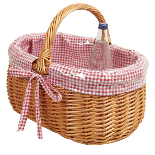 Einkaufskorb Handkorb Weide Korb gefüttert (45x35x22/35)