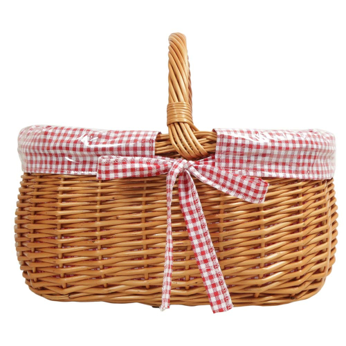 Einkaufskorb Handkorb Weide Korb gefüttert (45x35x22/35)