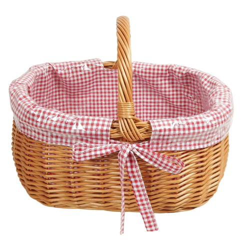 Einkaufskorb Handkorb Weide Korb gefüttert (45x35x22/35)