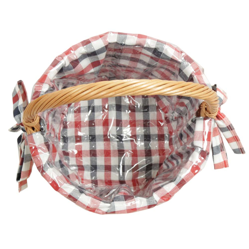 Einkaufskorb Flaschenkorb Handkorb Weide Korb gefüttert (D:33 H:28/46)