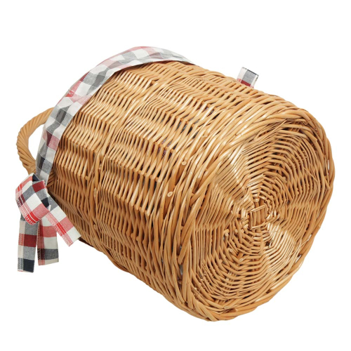 Einkaufskorb Flaschenkorb Handkorb Weide Korb gefüttert (D:33 H:28/46)