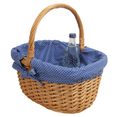 Einkaufskorb Handkorb Weide Korb gefüttert (40x32x20/39)