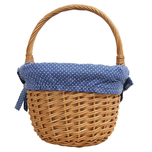 Einkaufskorb Handkorb Weide Korb gefüttert (40x32x20/39)