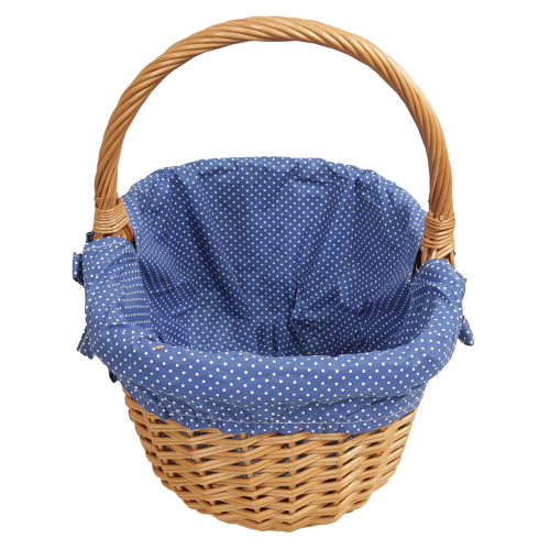Einkaufskorb Handkorb Weide Korb gefüttert (40x32x20/39)
