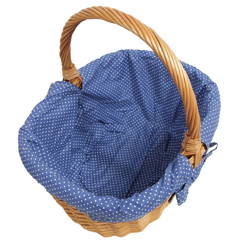 Einkaufskorb Handkorb Weide Korb gefüttert (40x32x20/39)