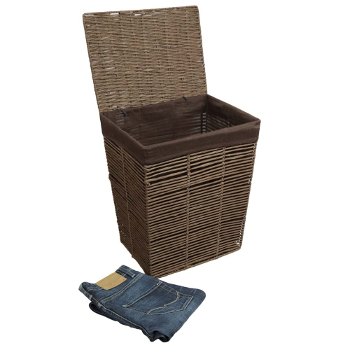 Wäschekorb, Wäschesammler mit Klappdeckel (41x31x50)