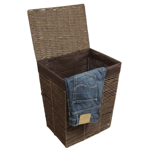 Wäschekorb, Wäschesammler mit Klappdeckel (41x31x50)