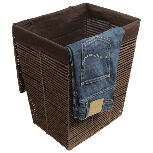 Wäschekorb, Wäschesammler mit Klappdeckel (41x31x50)