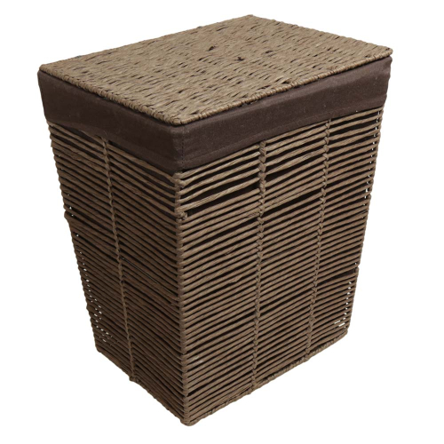 Wäschekorb, Wäschesammler mit Klappdeckel (41x31x50)