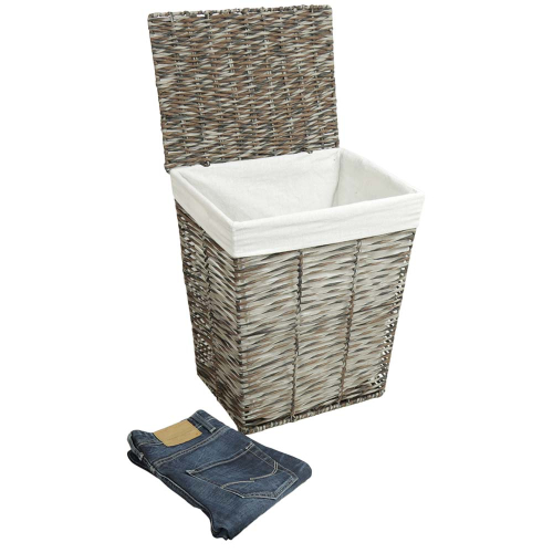 Wäschekorb, Wäschesammler mit Klappdeckel (41x31x50)