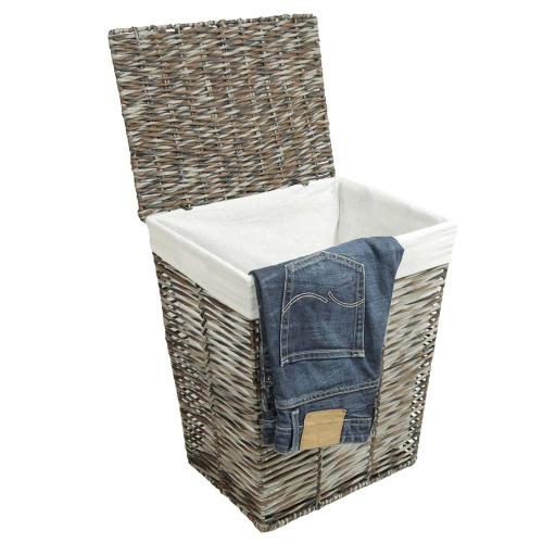 Wäschekorb, Wäschesammler mit Klappdeckel (41x31x50)