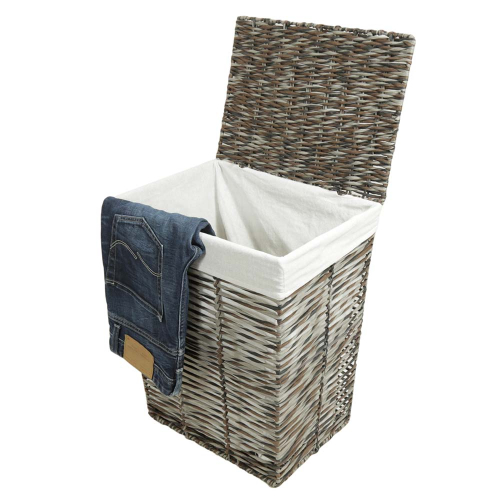Wäschekorb, Wäschesammler mit Klappdeckel (41x31x50)