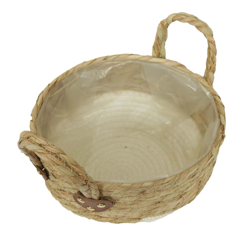 Pflanzkorb, Gartenkorb, Korb mit Kunststofffolie (D:22cm)