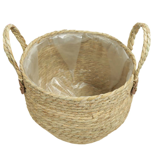 Pflanzkorb, Gartenkorb, Korb mit Kunststofffolie (D:29cm)