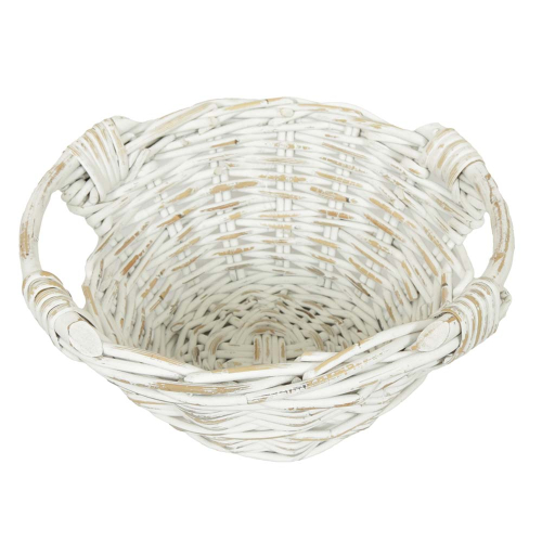 Pflanzkorb, Gartenkorb, Dekokorb aus Rohr (D:28cm)