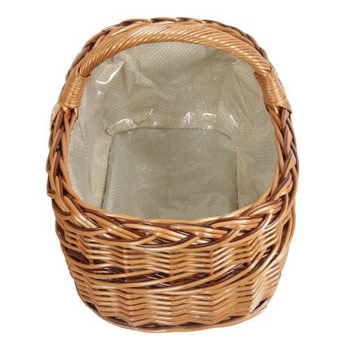 Einkaufskorb Handkorb Weide Korb gefüttert (51x35x25/37)