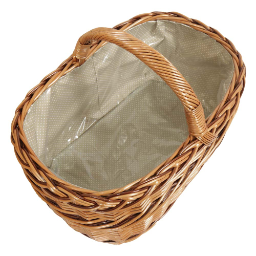 Einkaufskorb Handkorb Weide Korb gefüttert (51x35x25/37)