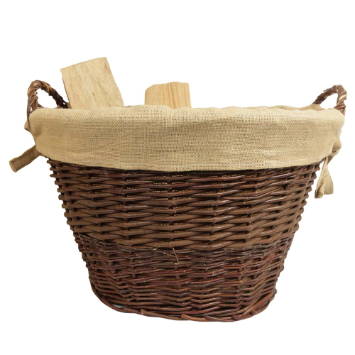 Holzkorb, Tragekorb, Erntekorb, Gartenkorb, gefüttert (D:60cm)