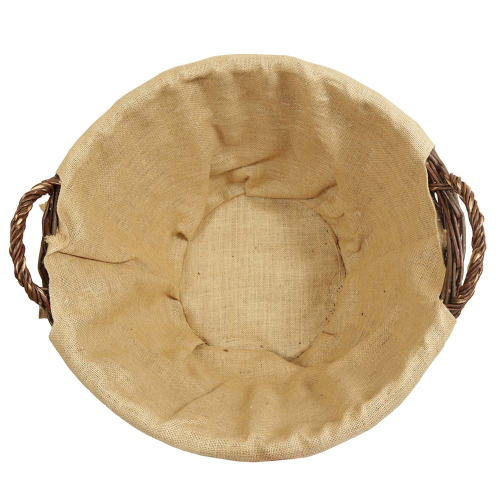 Holzkorb, Tragekorb, Erntekorb, Gartenkorb, gefüttert (D:60cm)