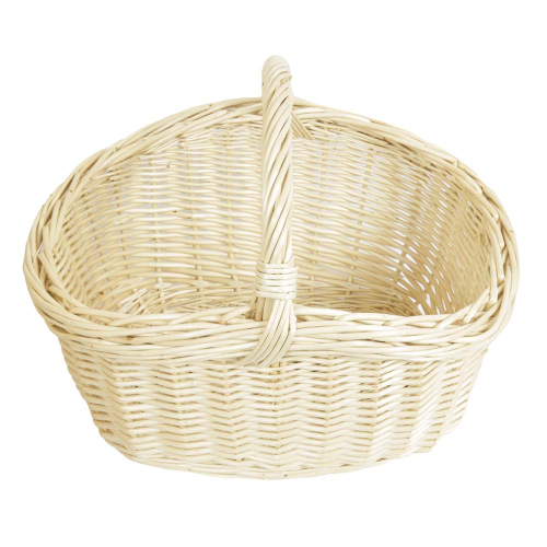 Einkaufskorb Handkorb helle Weide Korb ungefüttert (46x35x21/36)