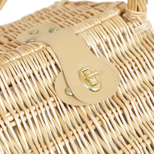 Picknickkorb, Klappdeckelkorb, Handkorb Weide Korb gefüttert (32x23x10/31)