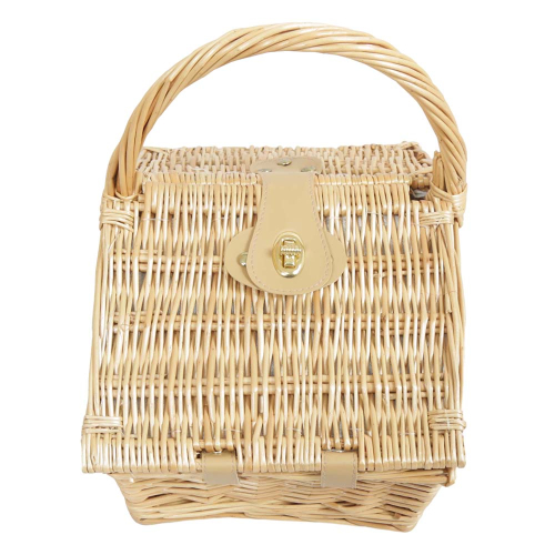 Picknickkorb, Klappdeckelkorb, Handkorb Weide Korb gefüttert (32x23x10/31)