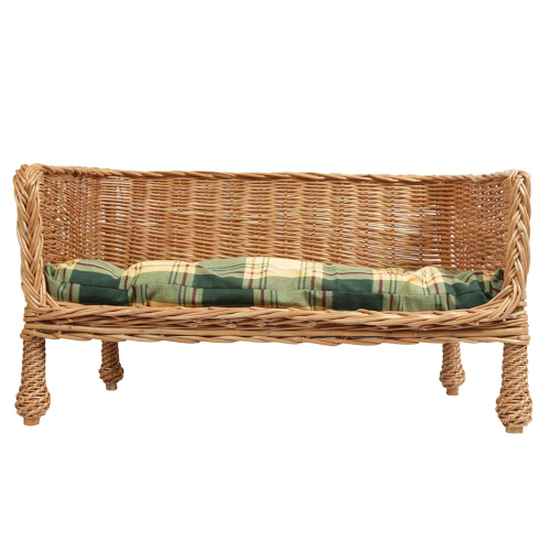 Tiersofa aus Weide Hundesofa Katzensofa Korb für Tiere (64x42x15/38)