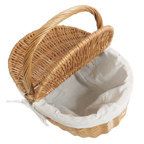 Einkaufskorb Handkorb Weide Korb gefüttert (43x31x20/40)