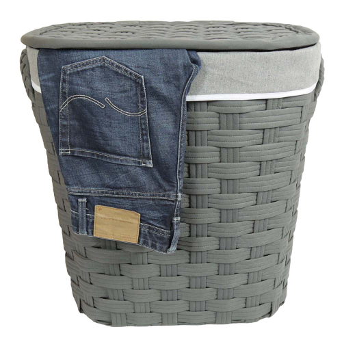 Wäschekorb, Wäschesammler mit Klappdeckel (55x40x58)