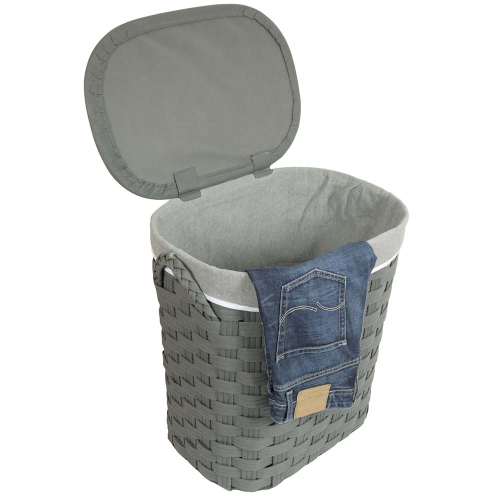 Wäschekorb, Wäschesammler mit Klappdeckel (55x40x58)