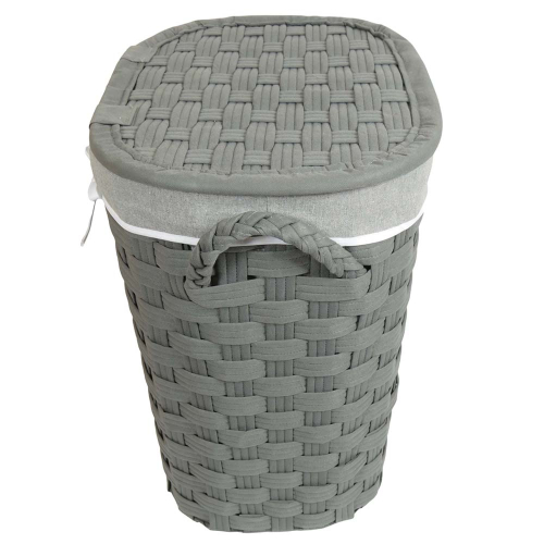 Wäschekorb, Wäschesammler mit Klappdeckel (55x40x58)