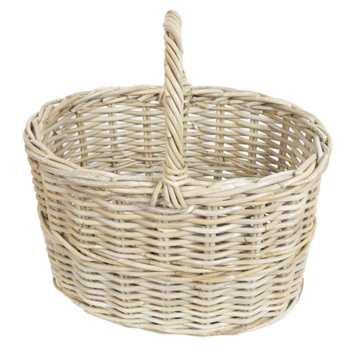 Einkaufskorb Handkorb ungefüttert Korb aus Rohr (47x31x30/46)