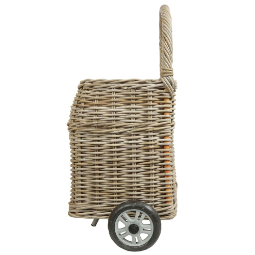 Korbwagen Holzwagen Transportwagen Klassisch aus Rohr