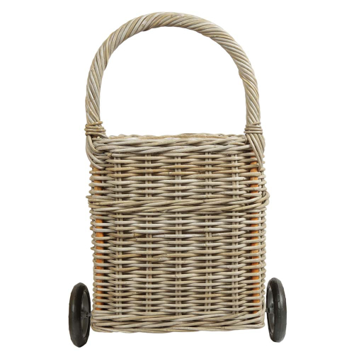 Korbwagen Holzwagen Transportwagen Klassisch aus Rohr