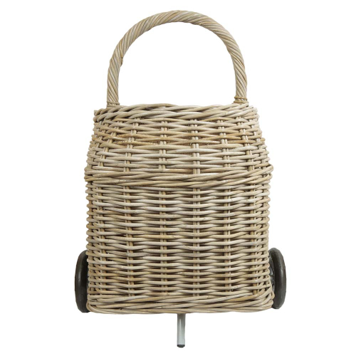 Korbwagen Holzwagen Transportwagen Klassisch aus Rohr