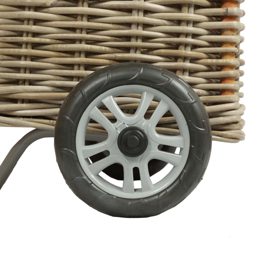 Korbwagen Holzwagen Transportwagen Klassisch aus Rohr