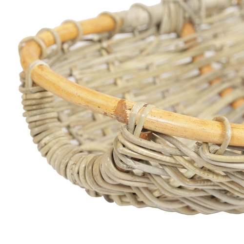 Gartenkorb Geschenkkorb Einkaufskorb Handkorb ungefüttert Korb aus Rohr (59x36x13/31)