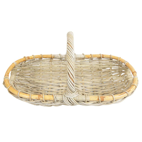 Gartenkorb Geschenkkorb Einkaufskorb Handkorb ungefüttert Korb aus Rohr (59x36x13/31)