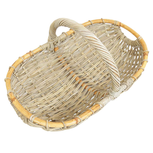 Gartenkorb Geschenkkorb Einkaufskorb Handkorb ungefüttert Korb aus Rohr (59x36x13/31)