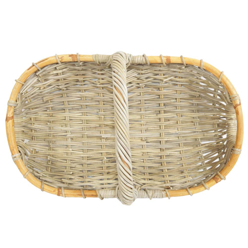 Gartenkorb Geschenkkorb Einkaufskorb Handkorb ungefüttert Korb aus Rohr (59x36x13/31)