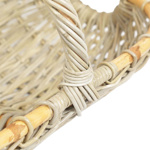 Gartenkorb Geschenkkorb Einkaufskorb Handkorb ungefüttert Korb aus Rohr (59x36x13/31)