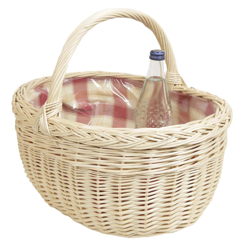 Einkaufskorb Handkorb Weide Korb gefüttert (45x36x20/37)